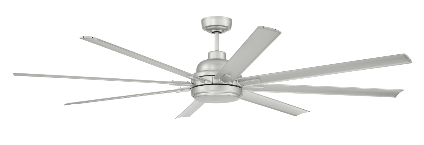 RSH72PN8 - Rush 72 72" 8 Blade Indoor Outdoor Ceiling Fan with Light Kit - Painted Nickel