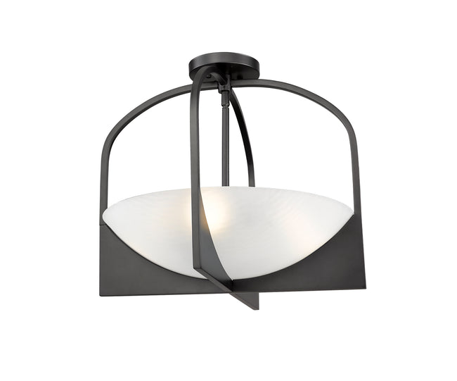 1947SFS-MB - Devon 4 Light Semi Flush 18" Mount - Matte Black