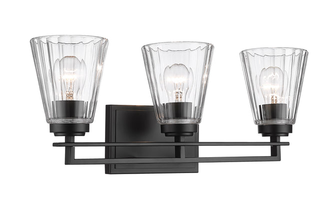 823-3V-MB - Lyna 3 Light 22" Vanity - Matte Black