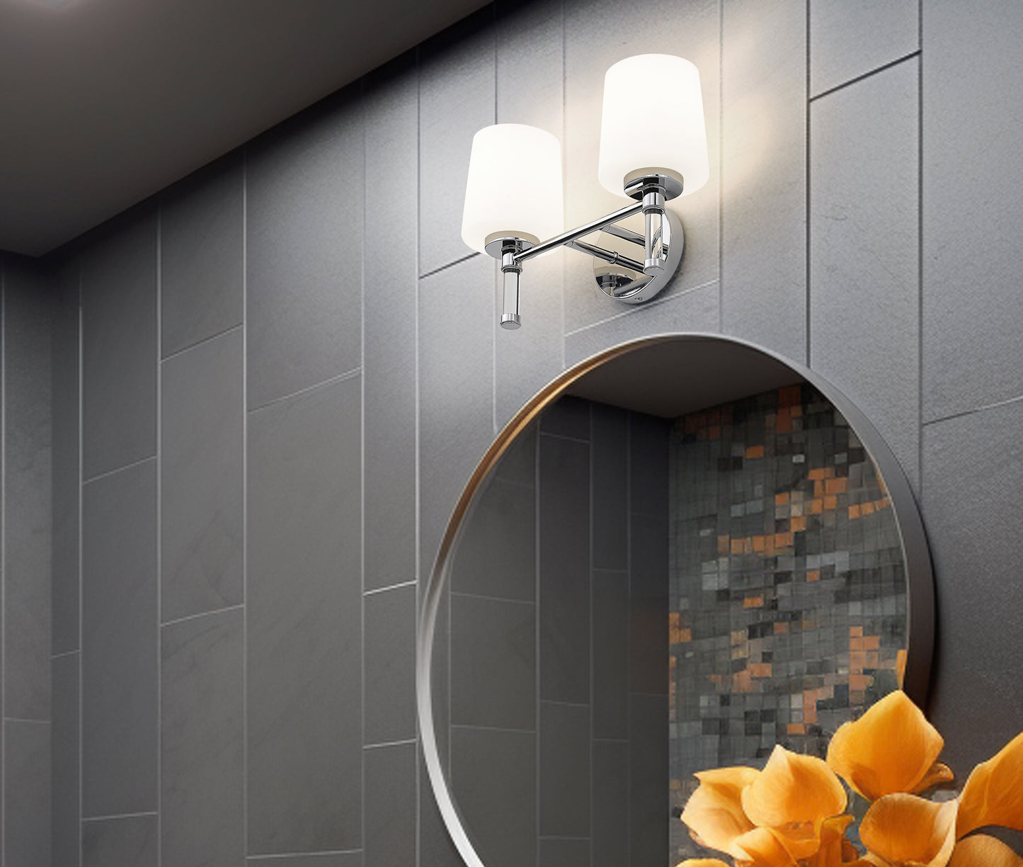 7700-2V-CH - Henri 2 Light 14" Vanity - Chrome
