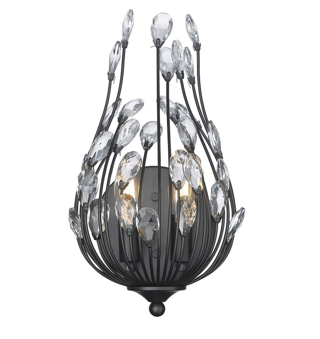 1957-2S-MB - Gabriella 2 Light Wall 16" Sconce - Matte Black