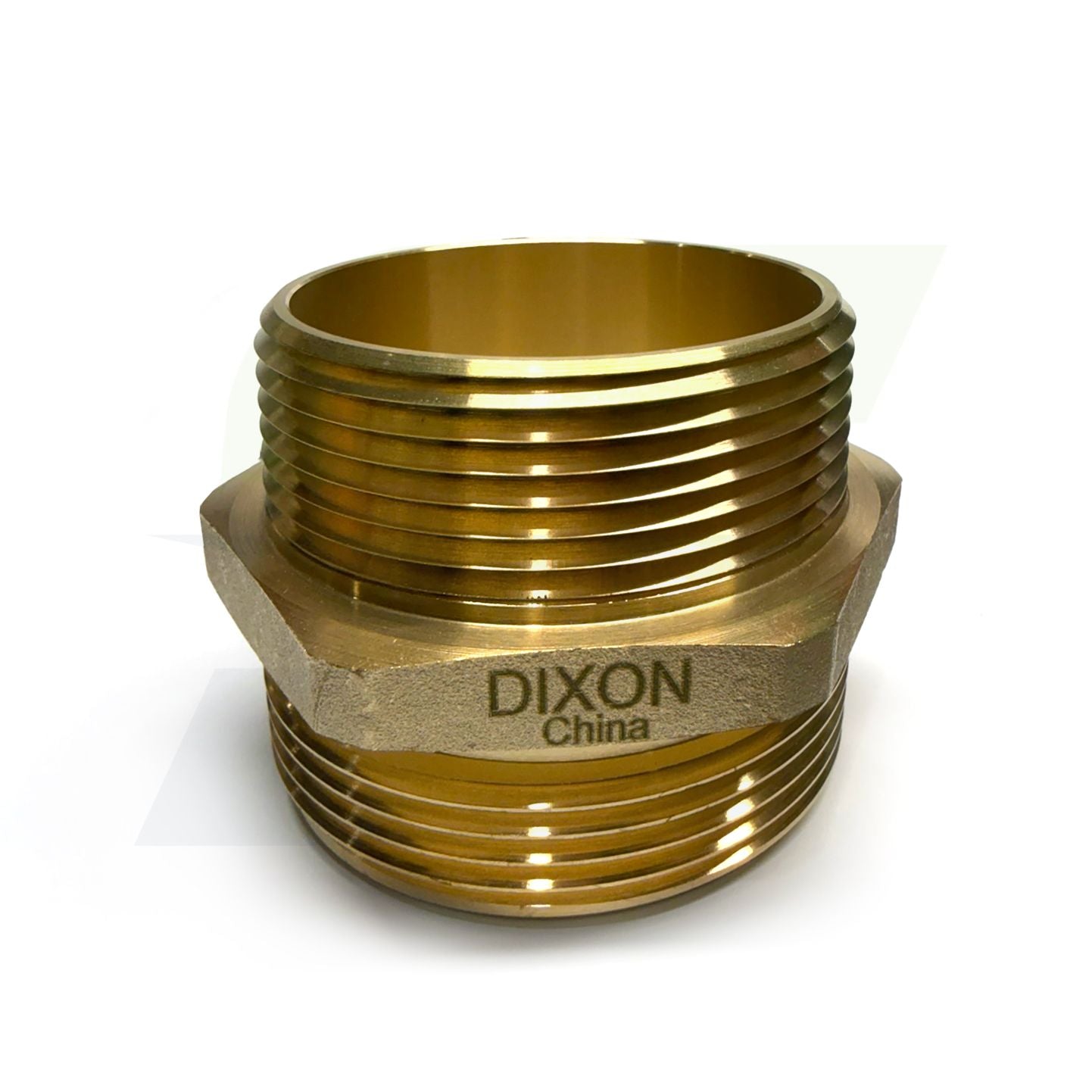 DMH2525F - 2-1/2" NPT x 2-1/2" NST (NH) Cast Brass Double Male Hex Nipple