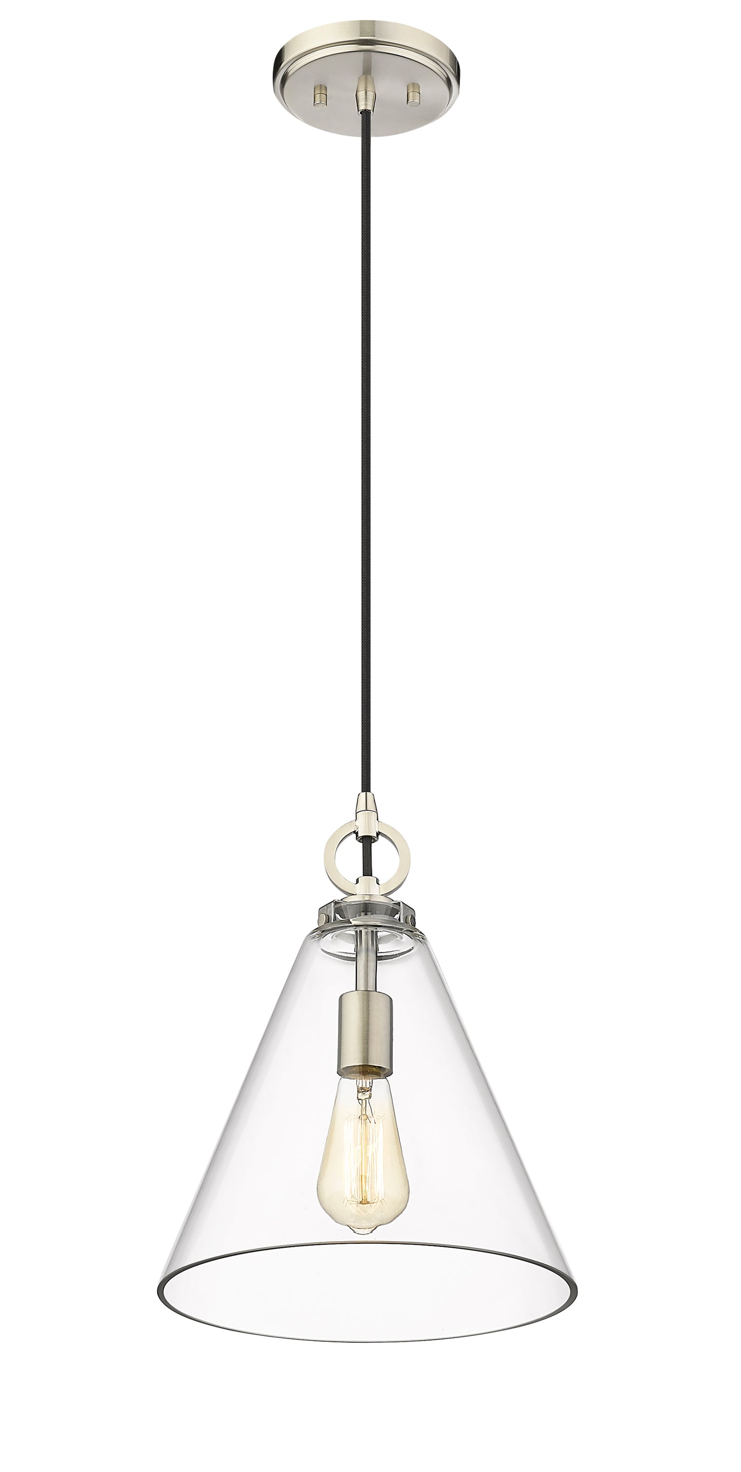 3034P11-BN - Harper 1 Light 12" Pendant - Brushed Nickel