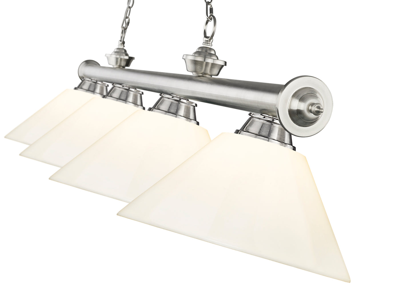 2306-4BN-PWH - Cordon 4 Light 81" Billiard - Brushed Nickel