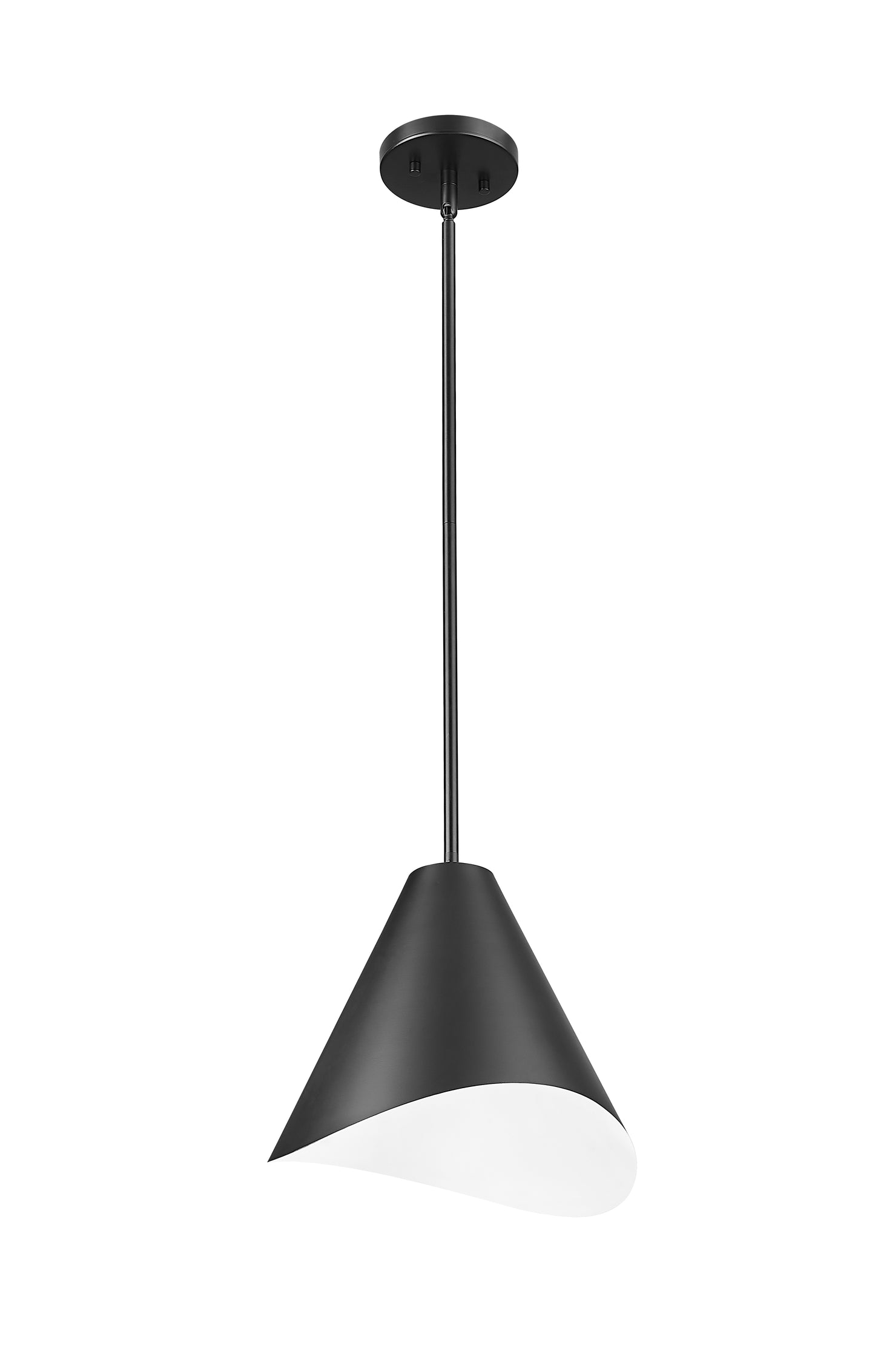 1952P12-MB - Aria 1 Light 12" Pendant - Matte Black