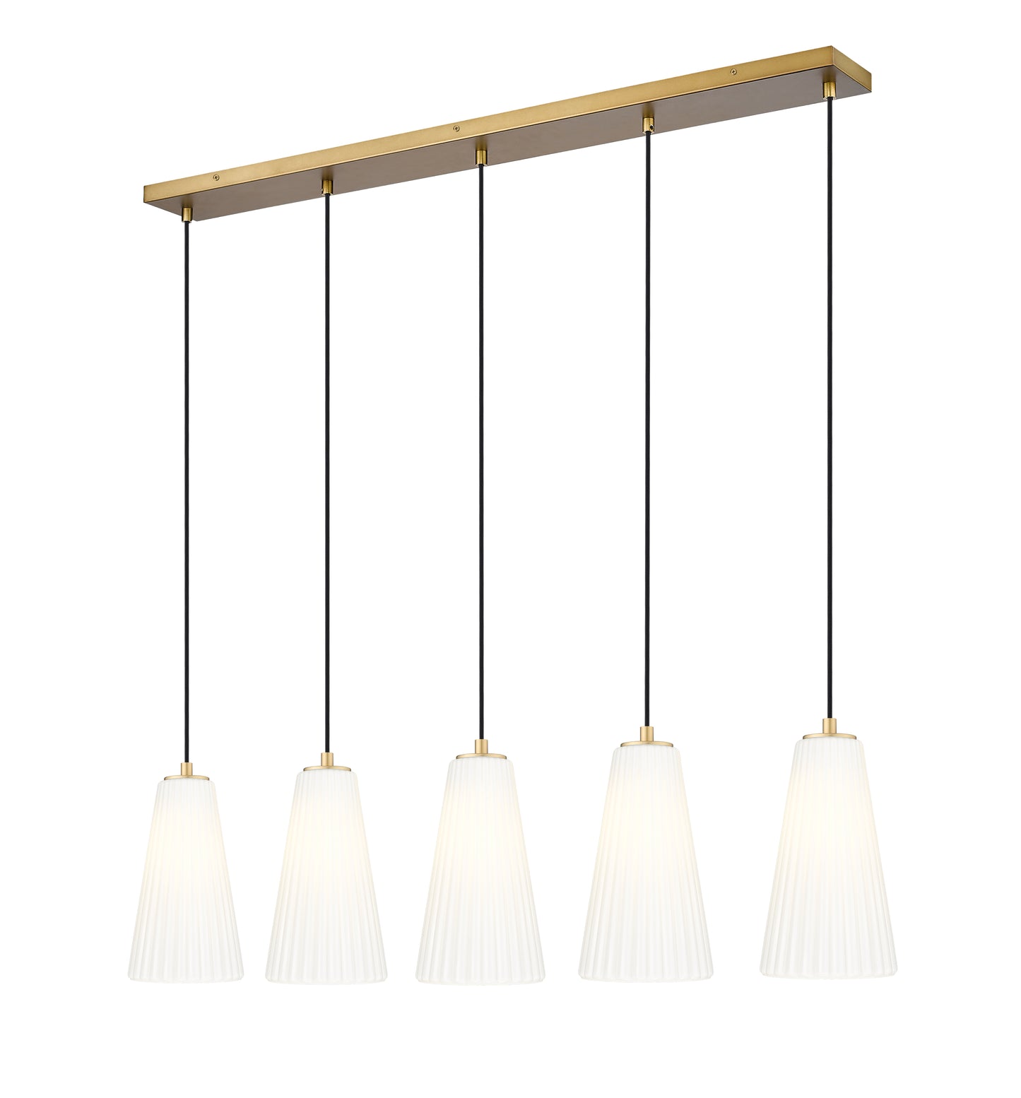 3043P6-5L-MGLD - Farrell 5 Light Linear 42" Chandelier - Modern Gold