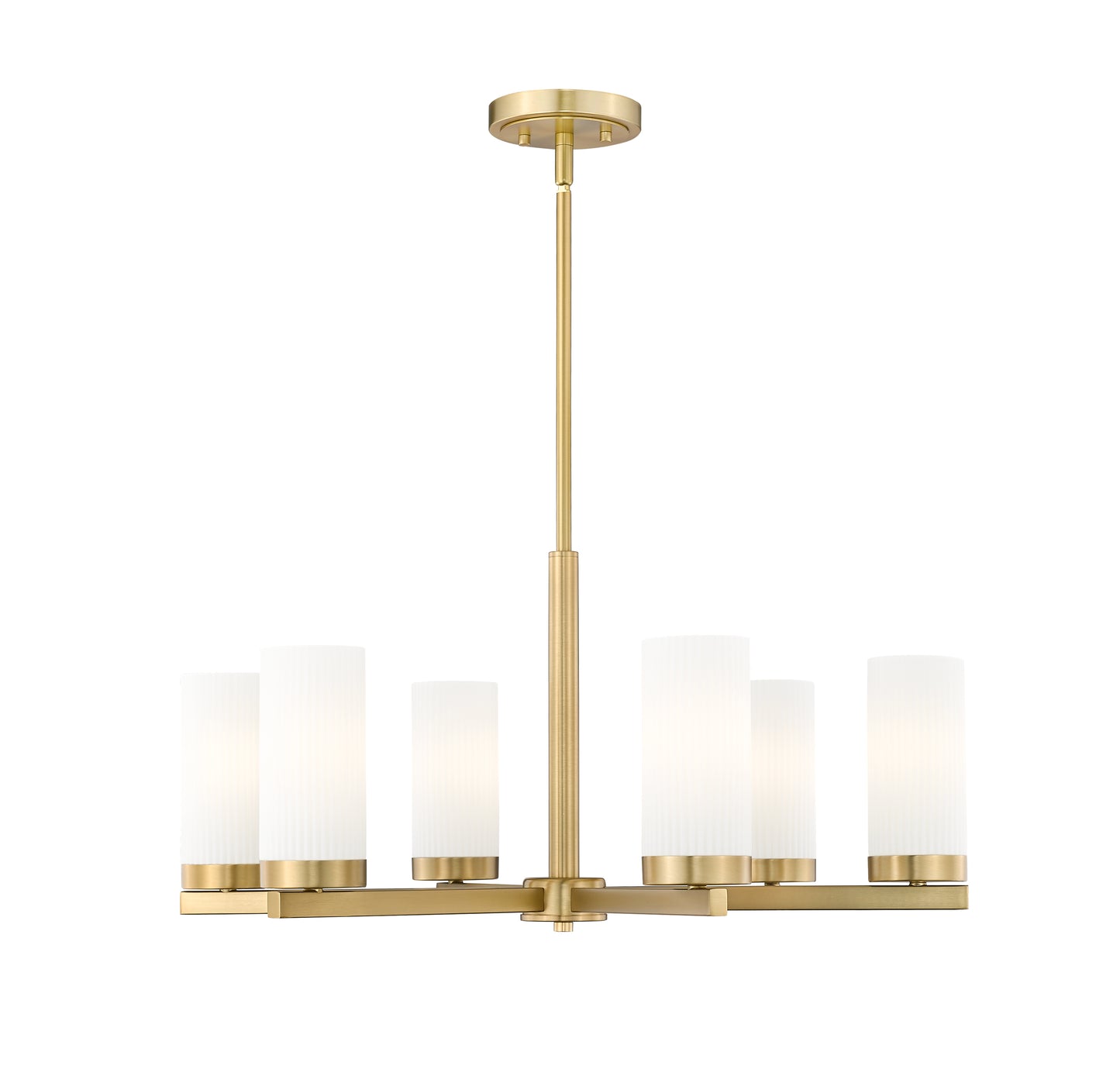 3044-6MGLD - Danica 6 Light 26" Chandelier - Modern Gold