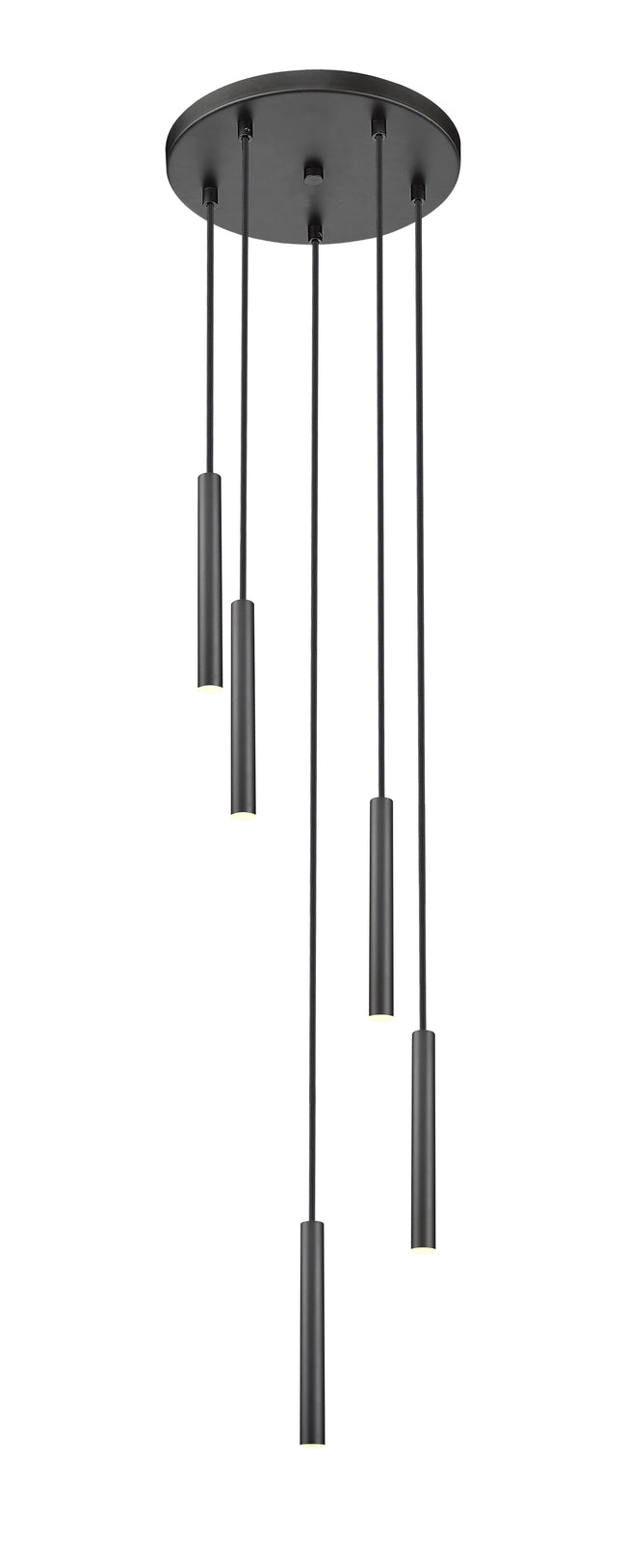 919MP12-5R-MB-LED - Forest 5 Light 12" Chandelier - Matte Black
