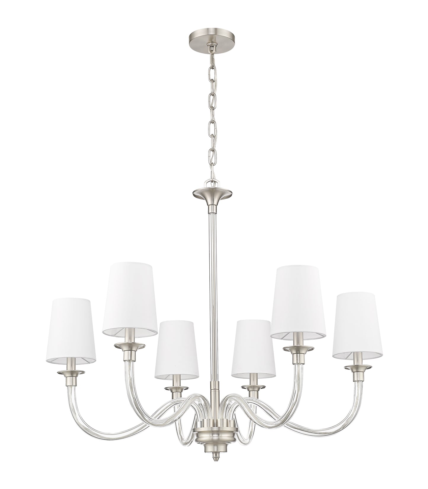 1950-6BN - Katerina 6 Light 32" Chandelier - Brushed Nickel