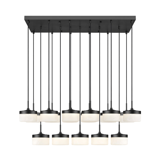 827P6-17L-MB-LED - Renaud 17 Light Linear 47" Chandelier - Matte Black
