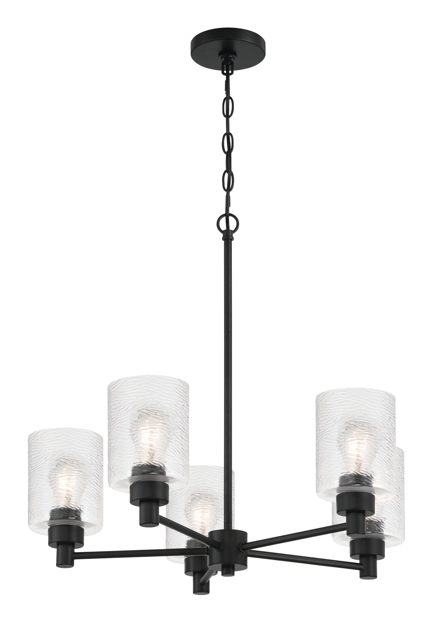 60225-FB - Lyndsey 5 Light 24" Wide Chandelier - Flat Black