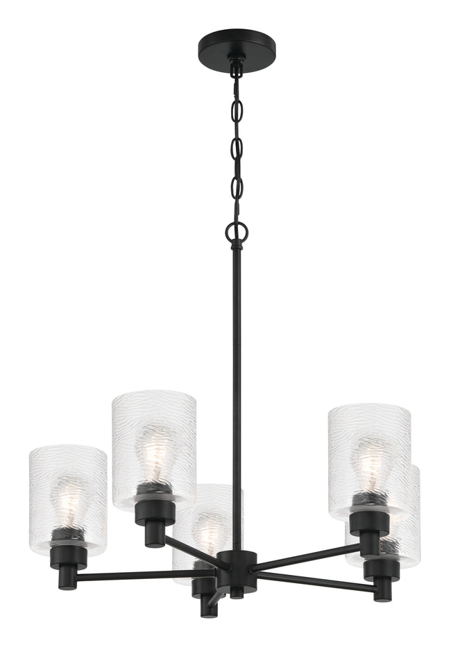 60225-FB - Lyndsey 5 Light 24" Wide Chandelier - Flat Black