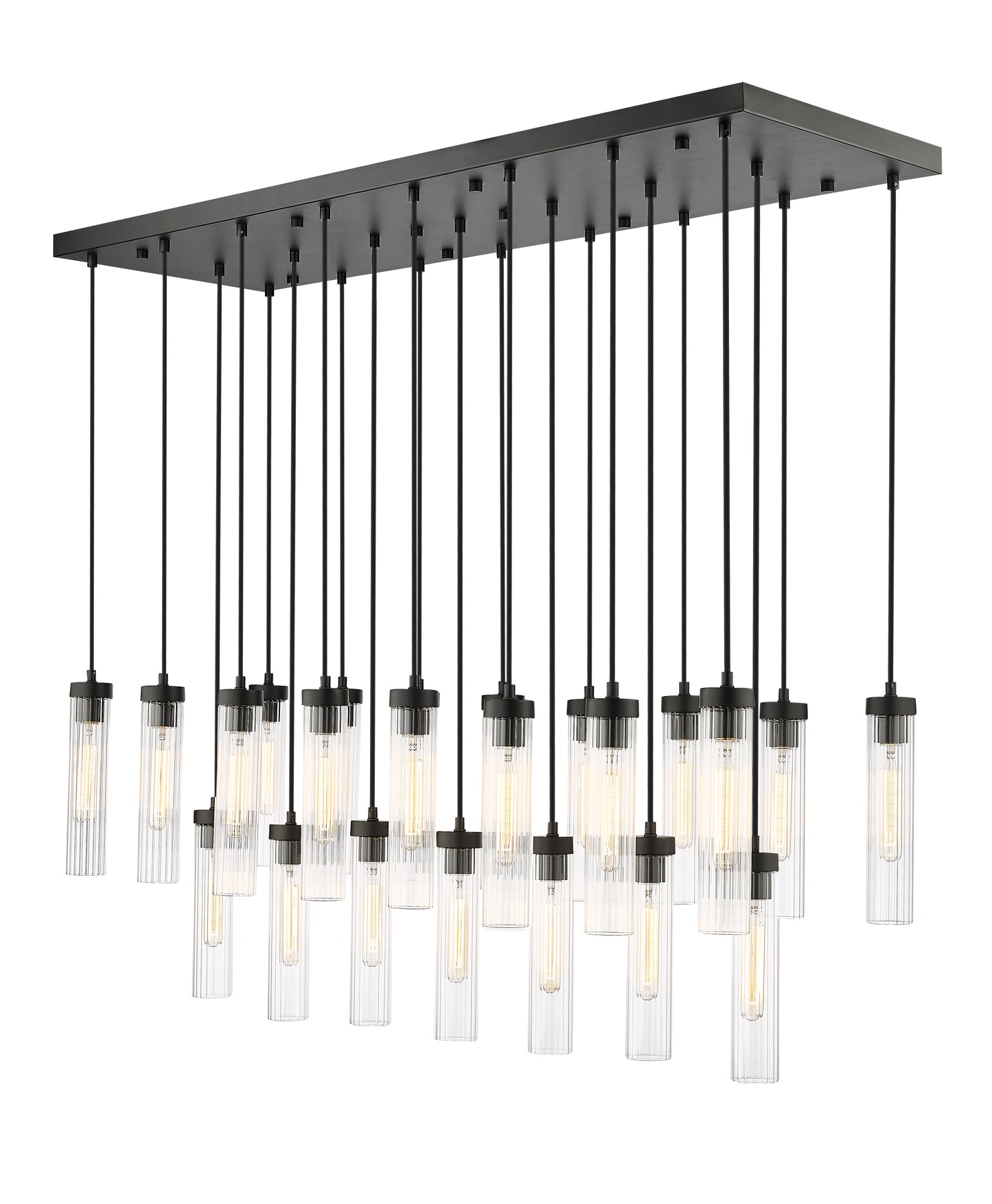 740P-23L-MB - Beau 23 Light Linear 54" Chandelier - Matte Black