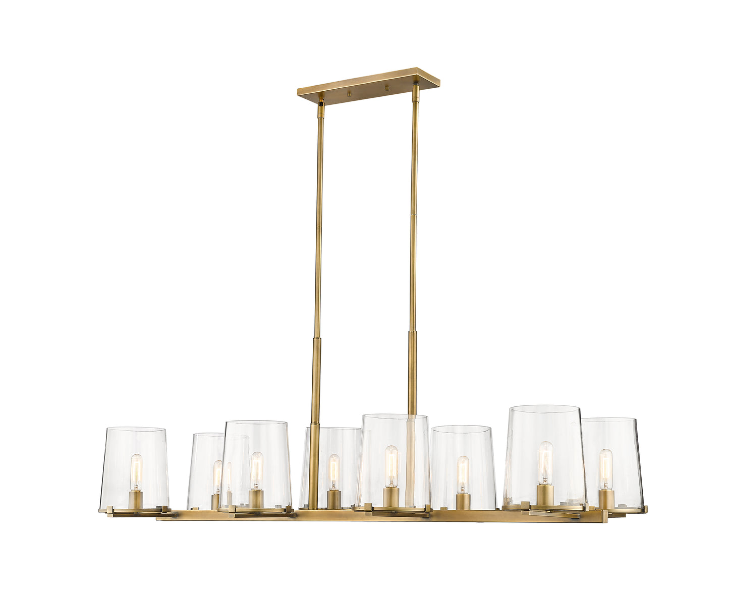 3032-8L-RB - Callista 8 Light Linear 56" Chandelier - Rubbed Brass