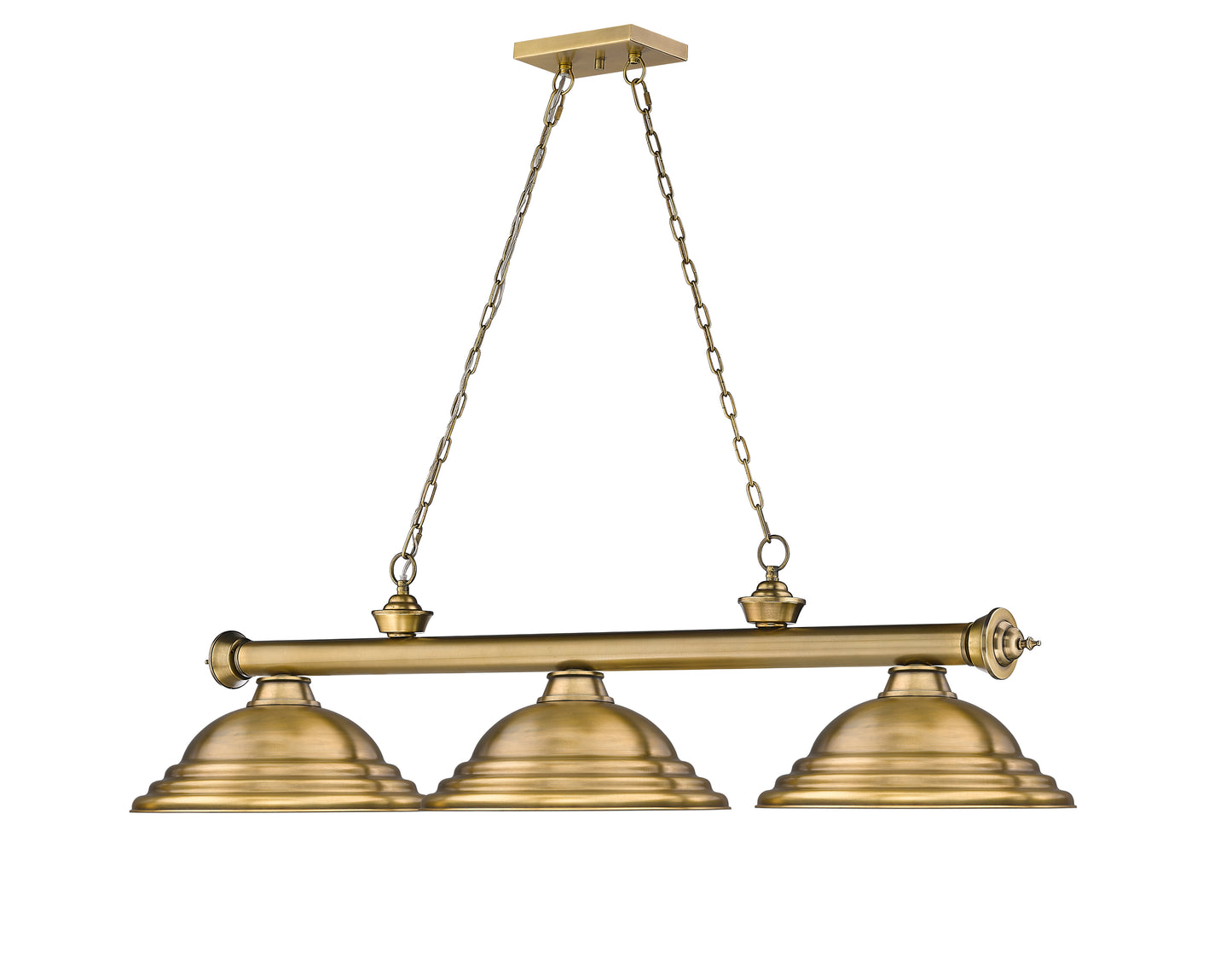2306-3RB-SRB - Cordon 3 Light 58" Billiard - Rubbed Brass