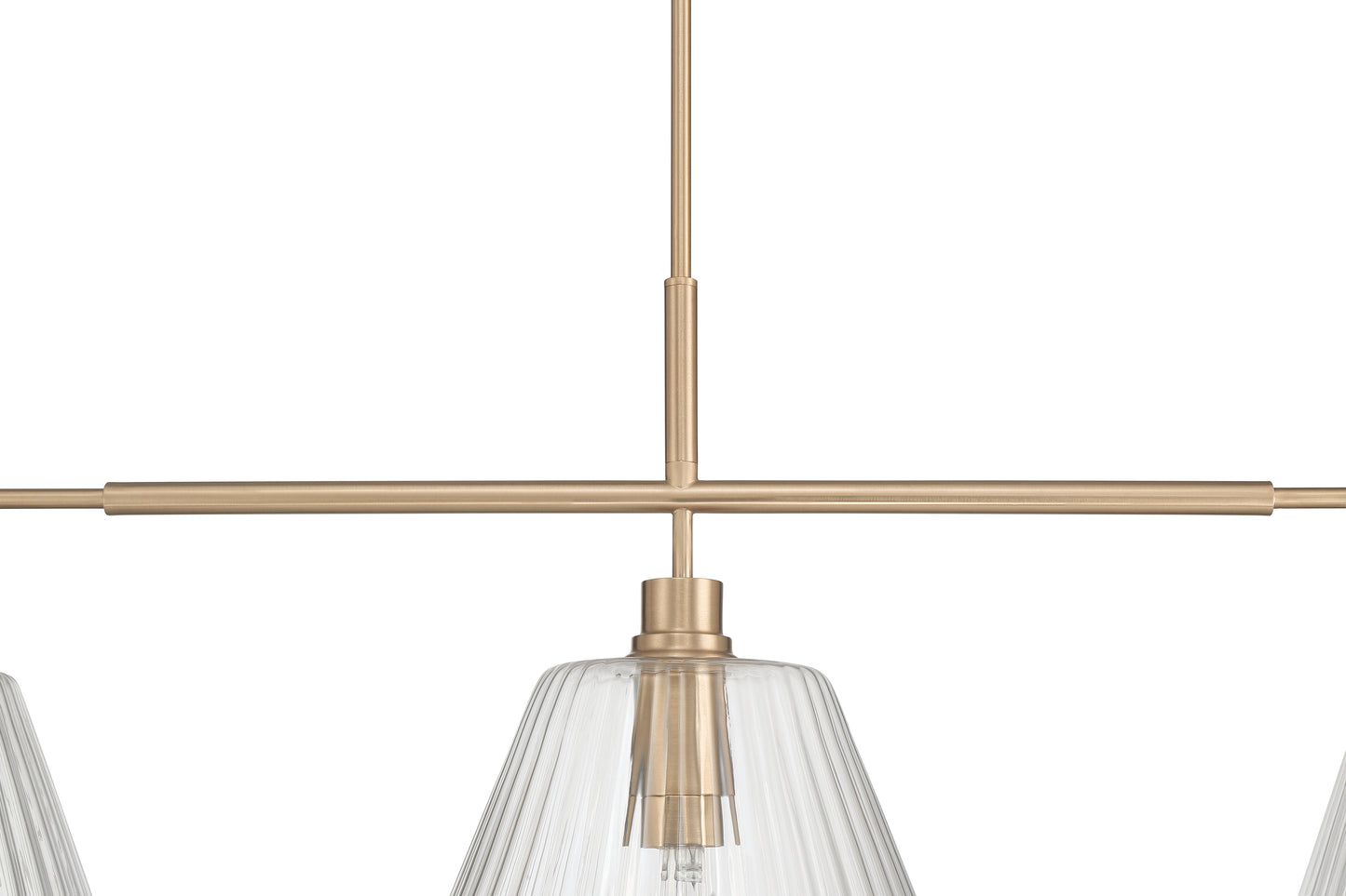 61173-CPZ - Pleated 3 Light 14" Wide Island Light - Premium Bronze