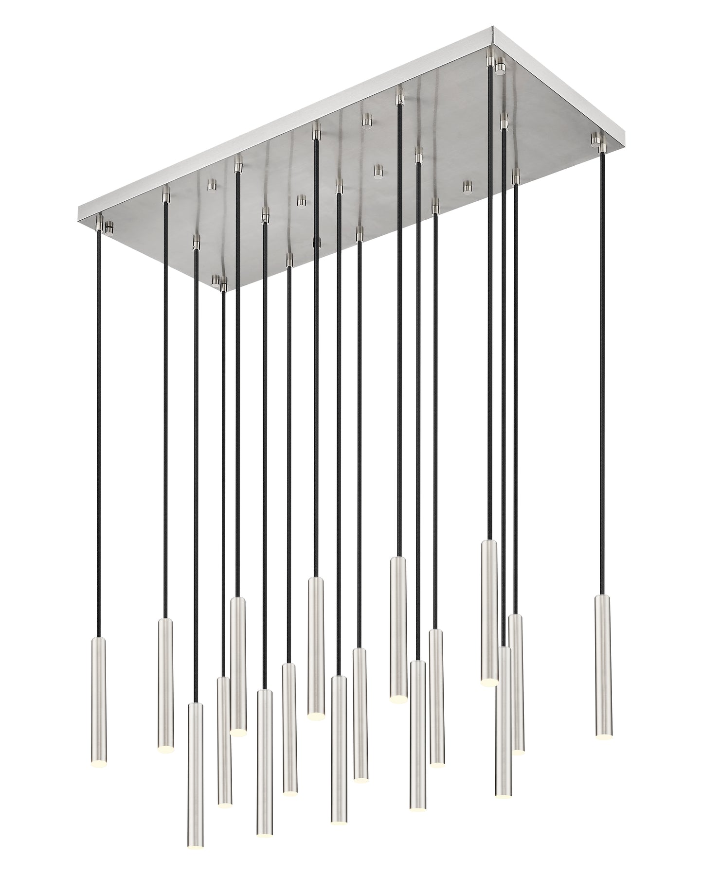 919MP12-17L-BN-LED - Forest 17 Light Linear 42" Chandelier - Brushed Nickel