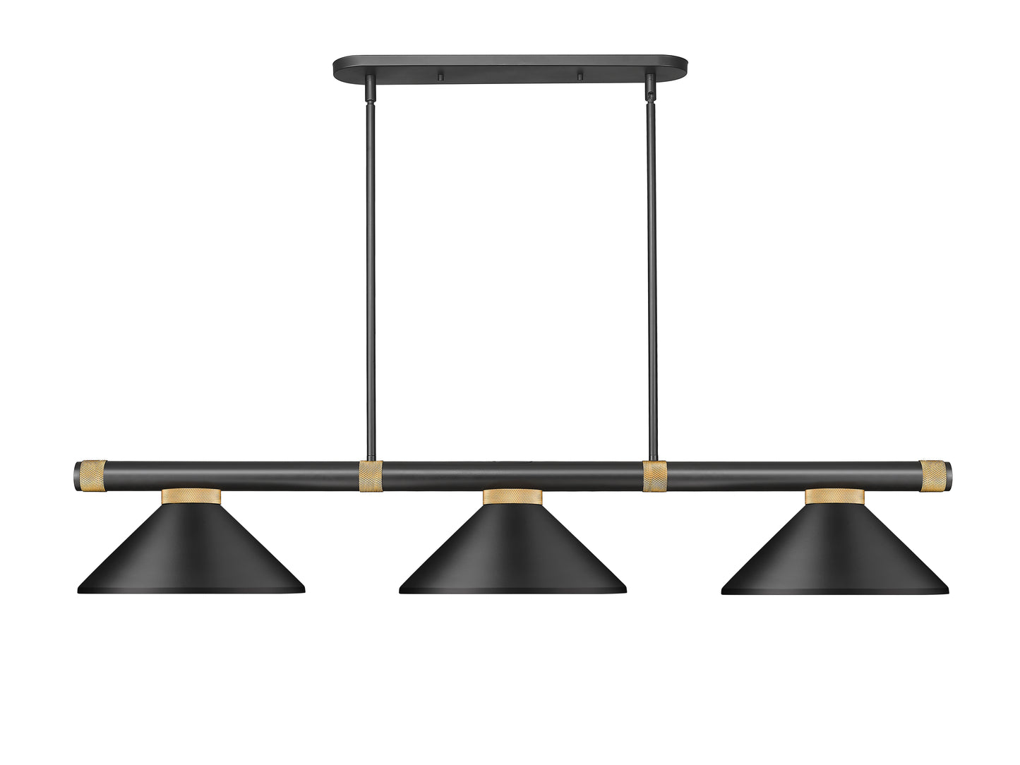 3050-3MB-RB-MMB - Vanguard 3 Light 58" Billiard - Matte Black / Rubbed Brass