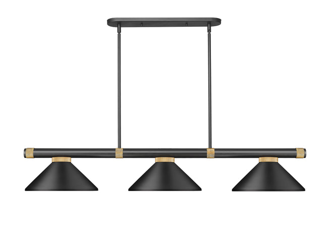 3050-3MB-RB-MMB - Vanguard 3 Light 58" Billiard - Matte Black / Rubbed Brass