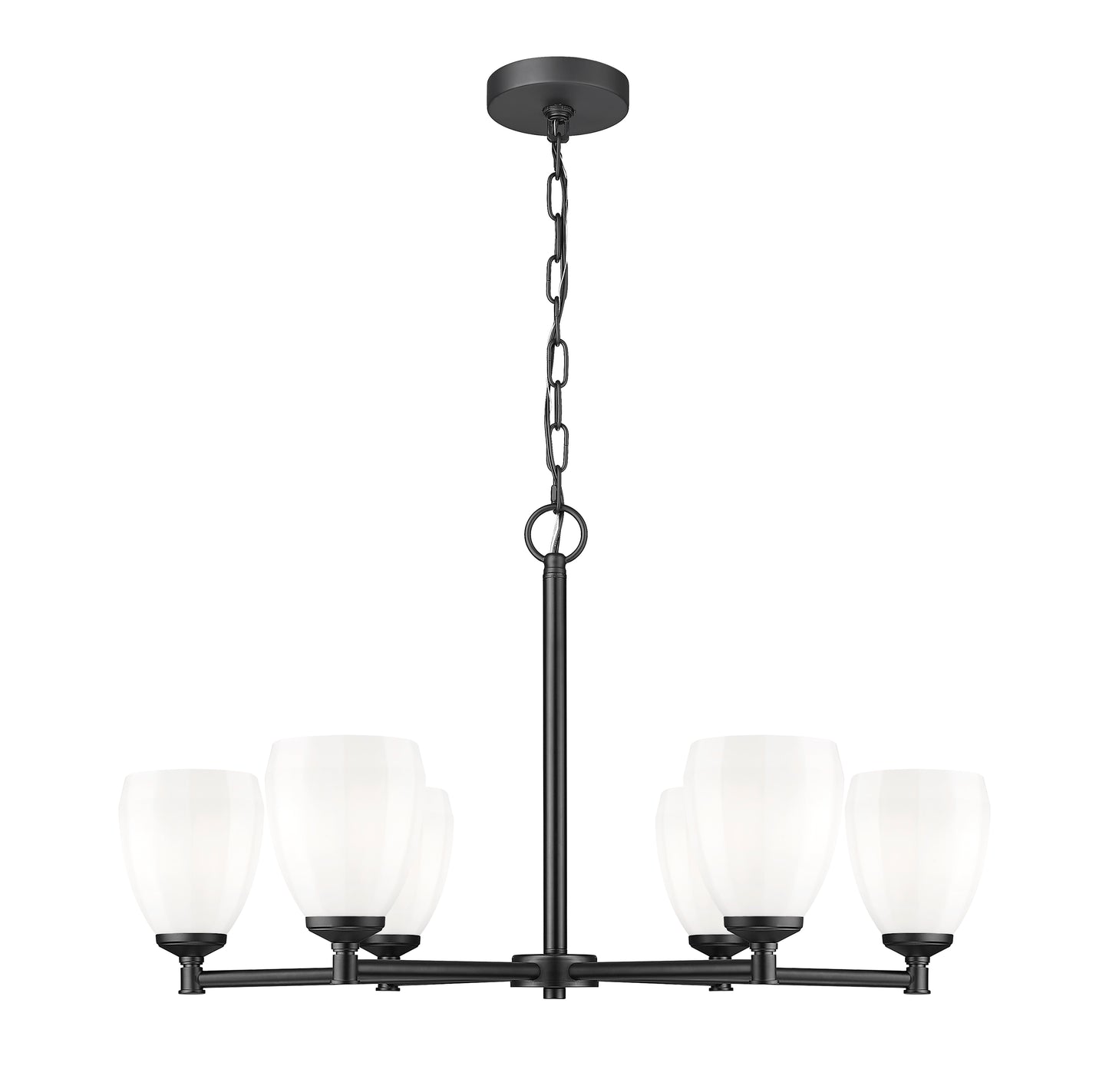 7004-6MB - Oren 6 Light 32" Chandelier - Matte Black