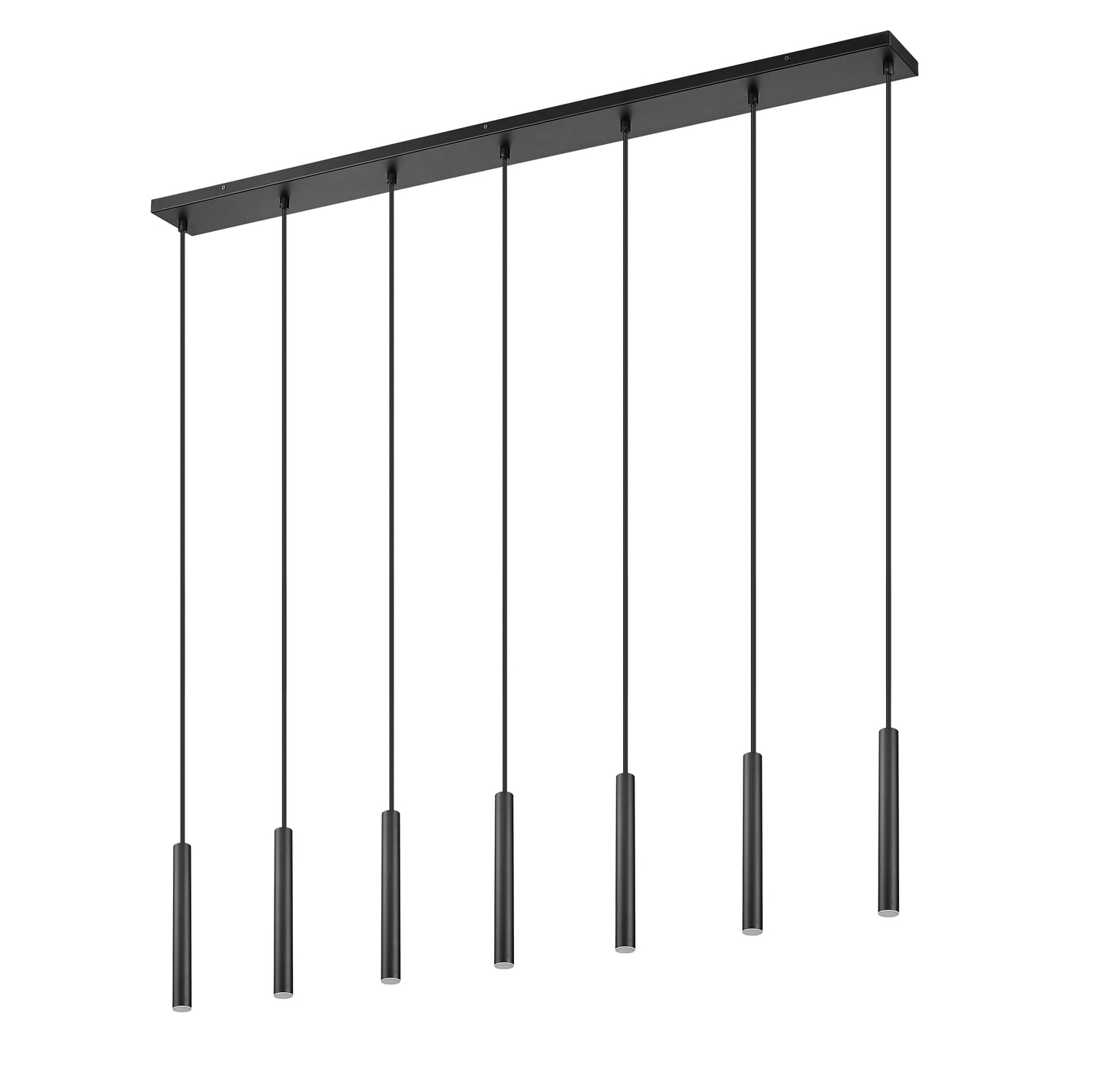 919MP12-7L-MB-LED - Forest 7 Light Linear 54" Chandelier - Matte Black