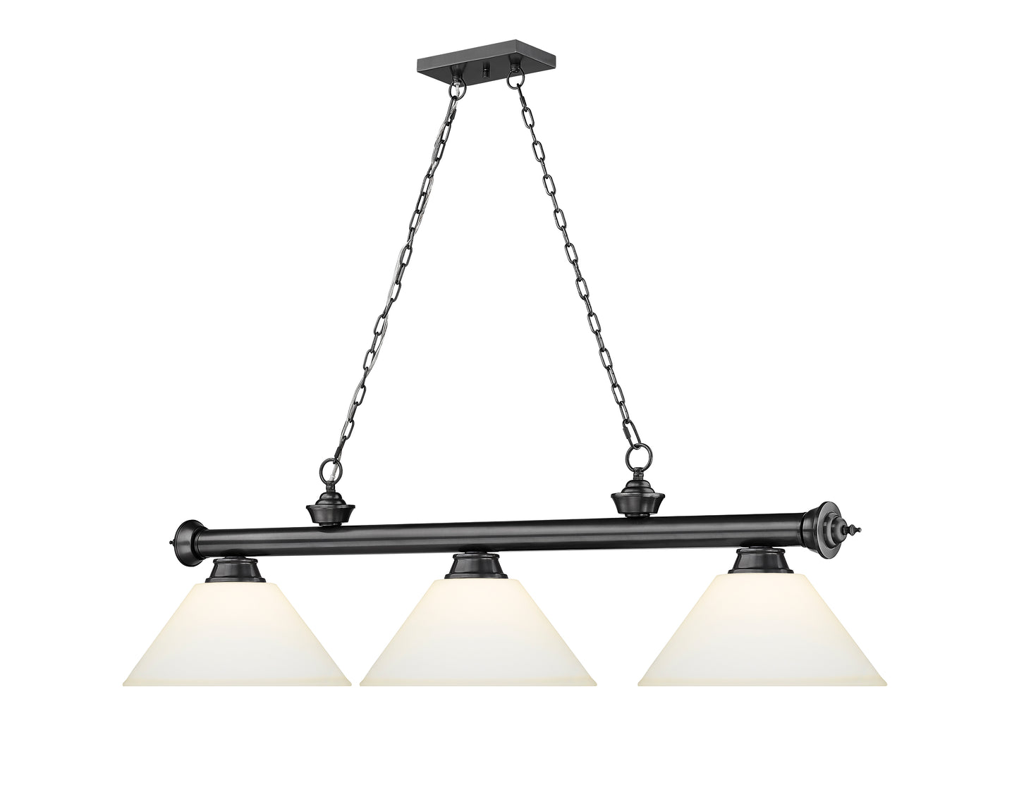 2306-3BP-AMO14 - Cordon 3 Light 57" Billiard - Bronze Plate