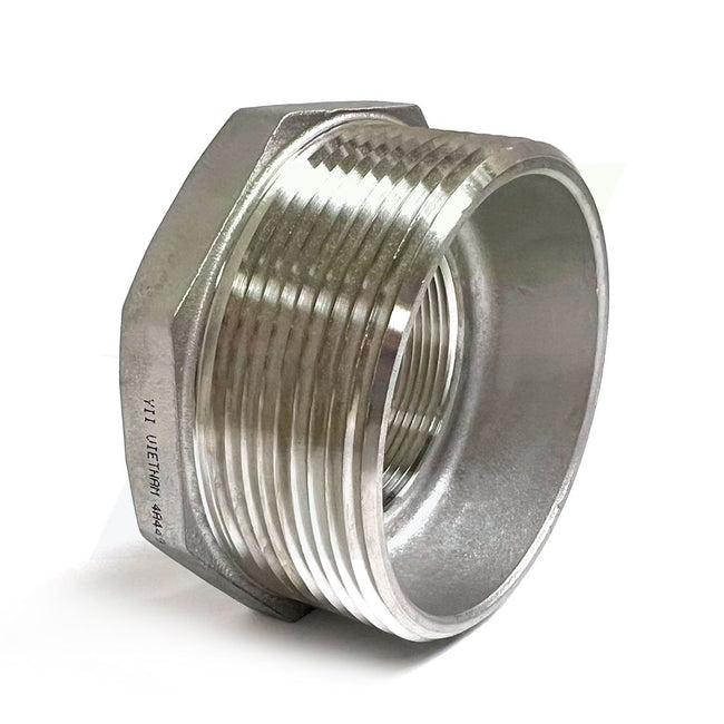 K414-4832 - 3" x 2" Threaded Hex Head Bushing, 304 Stainless Steel