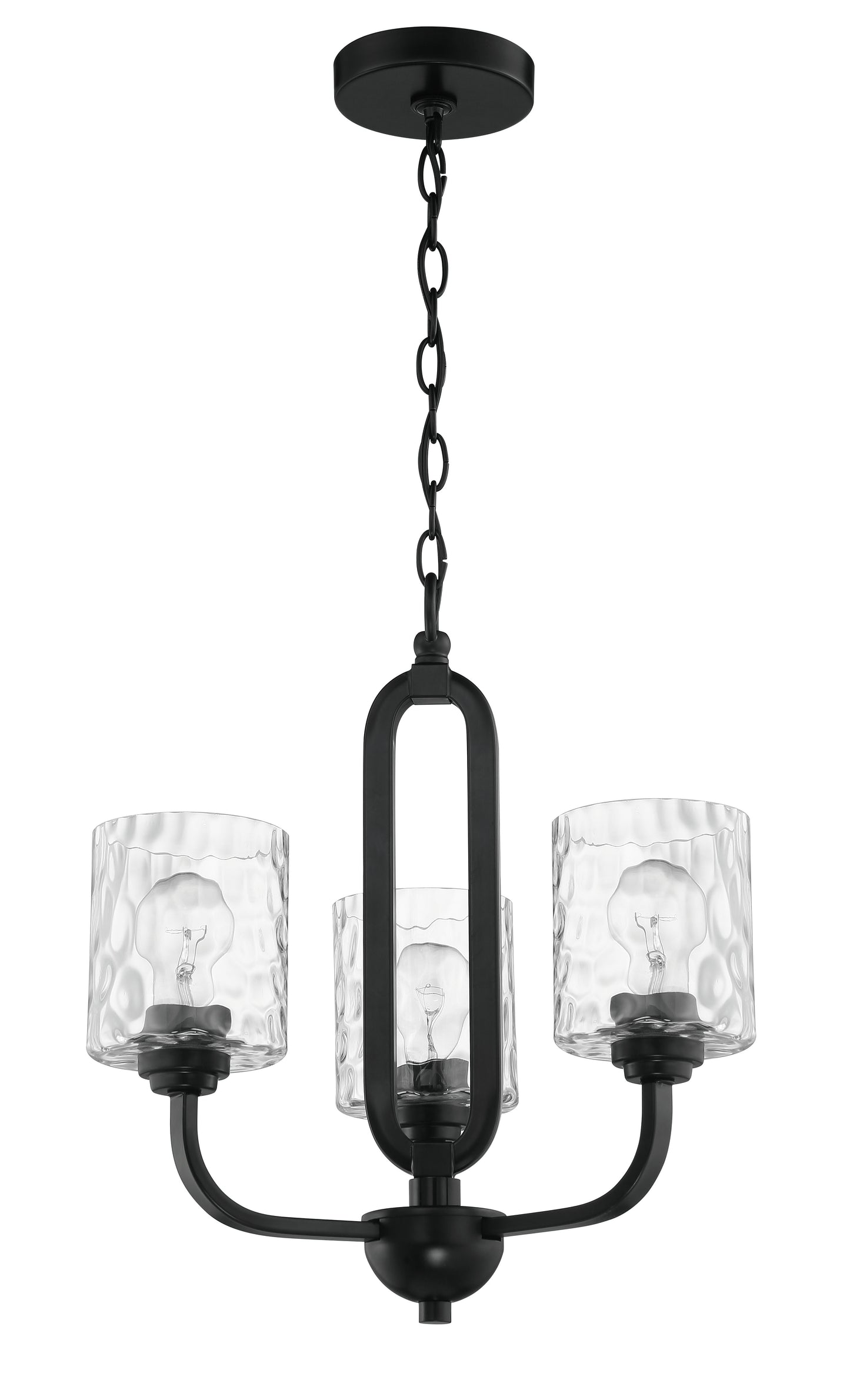 54223-FB - Collins 3 Light 18" Wide Chandelier - Flat Black