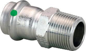 80010 - 1/2" Male ProPress 316 Stainless Steel Adapter
