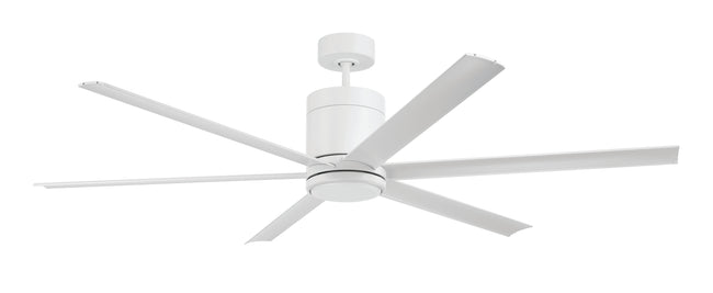 TTE65W6 - Tate 65" 6 Blade Indoor Outdoor Ceiling Fan with Light Kit - White
