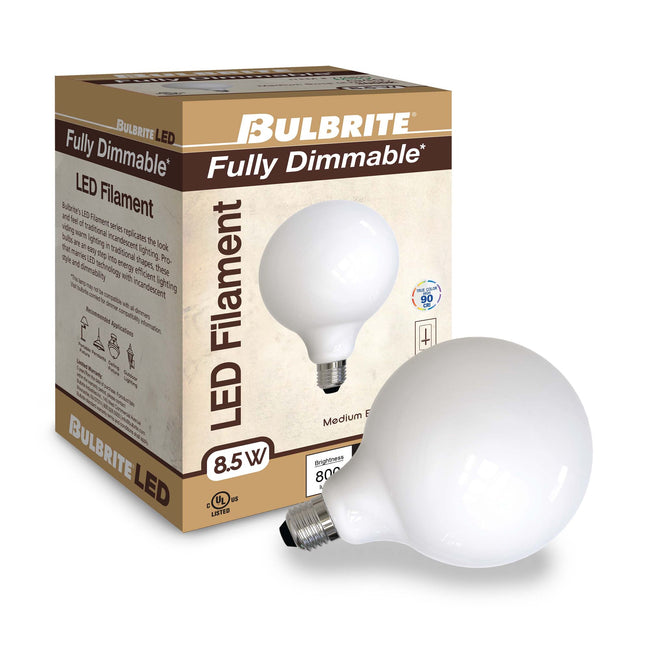 776899 - Dimmable Milky G40 LED Light Bulb - 8.5 Watt - 3000K - 4 Pack