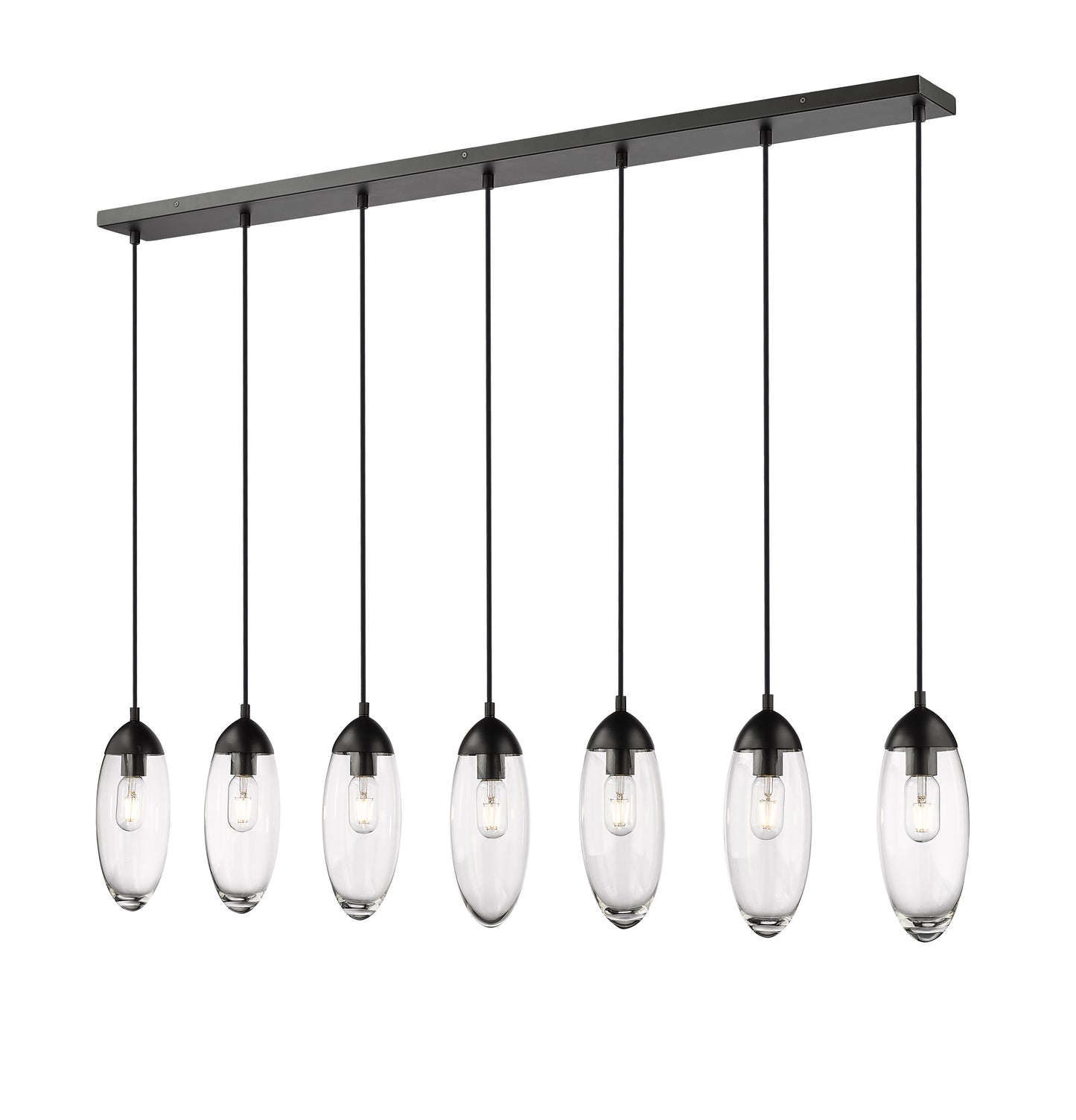 651P-7L-MB - Arden 7 Light Linear 54" Chandelier - Matte Black