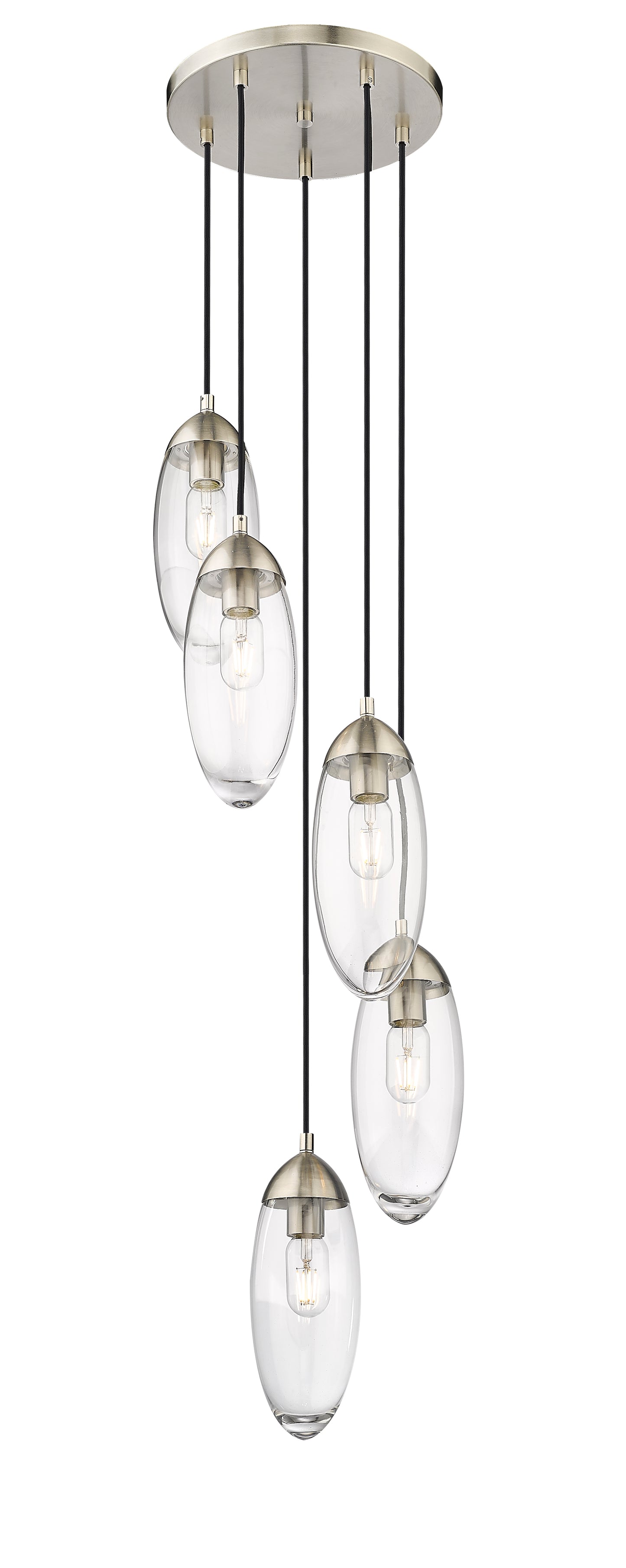 651P-5R-BN - Arden 5 Light 12" Chandelier - Brushed Nickel