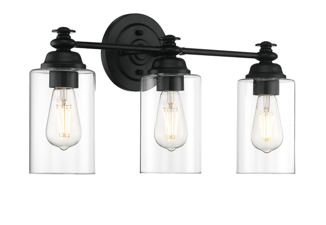 49803-FB-C - Dardyn 3 Light 22" Wide Vanity Light - Flat Black