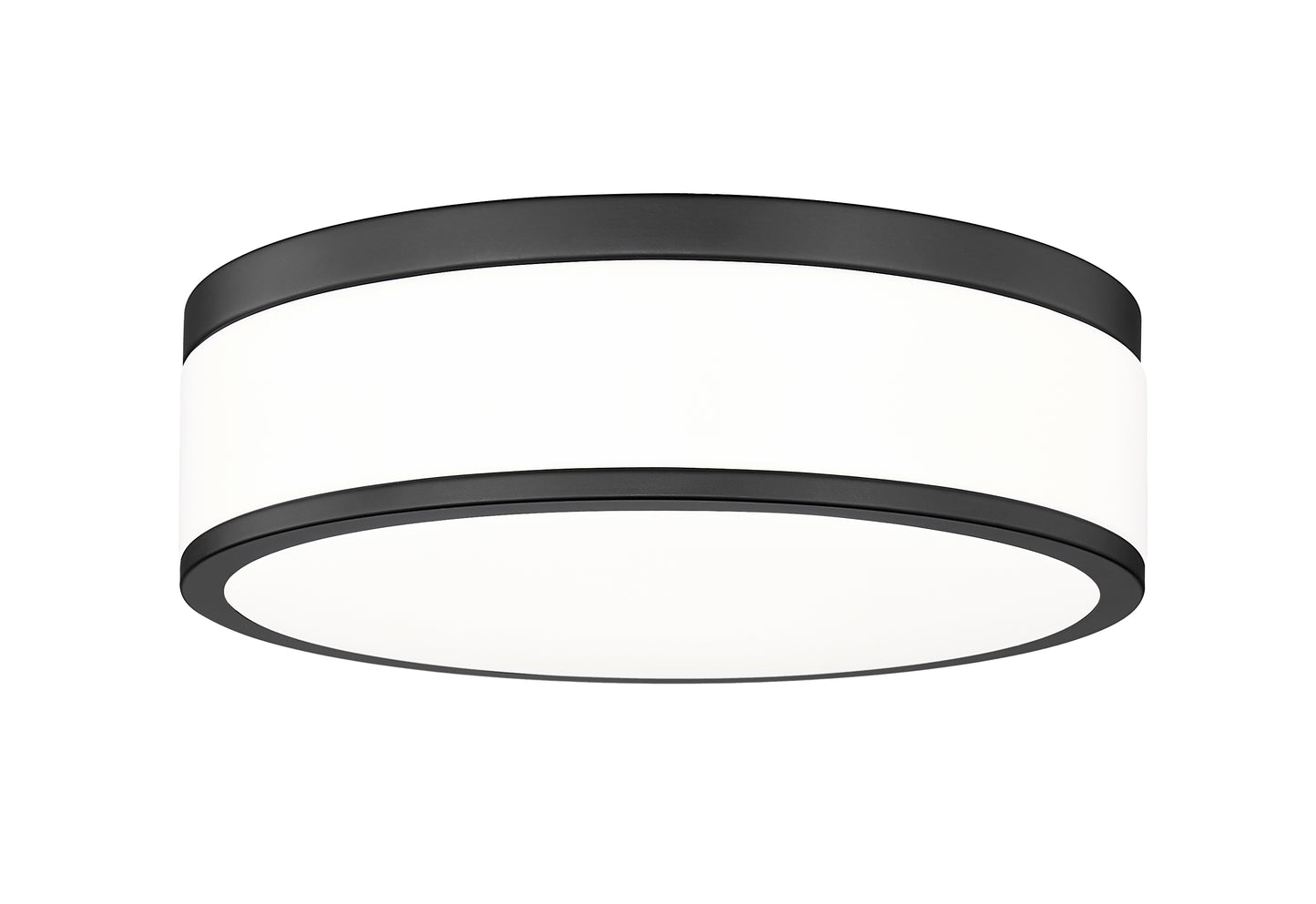 1012F12-MB-LED - Ballord 1 Light Flush 12" Mount - Matte Black