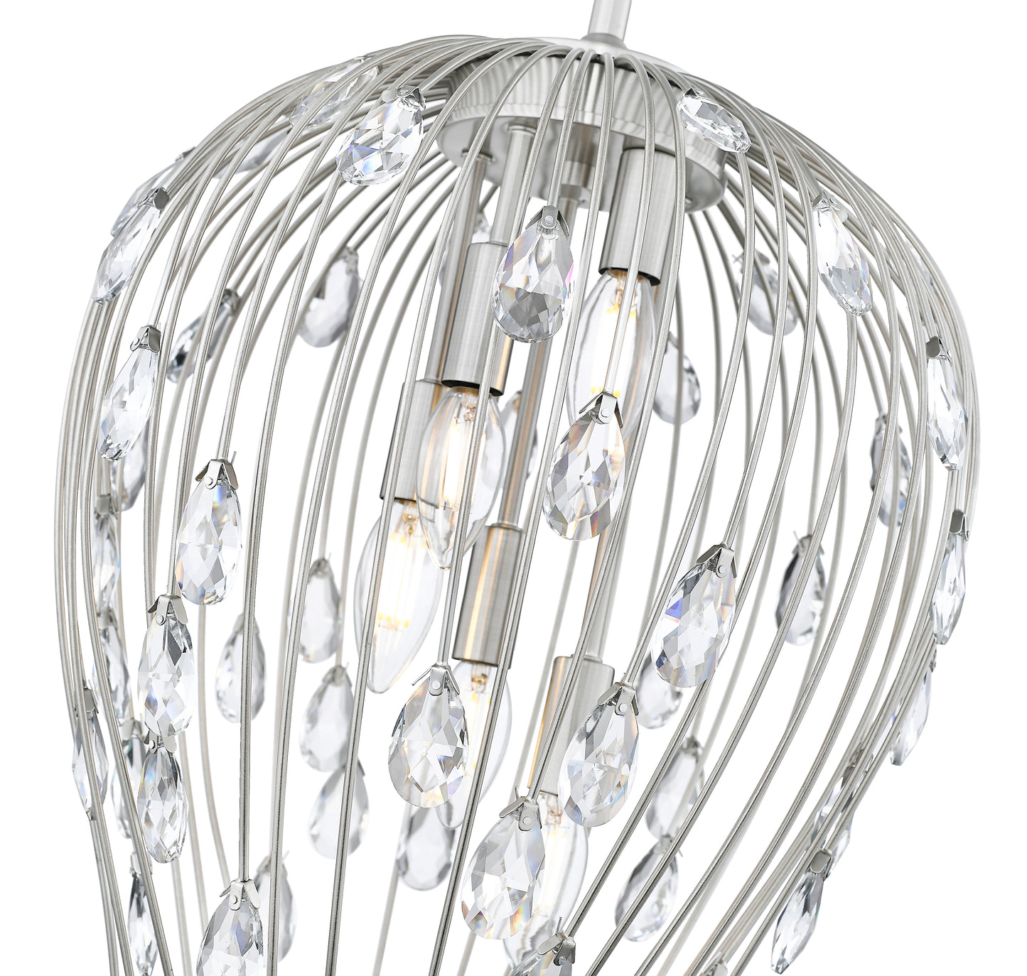 1957P15-BN - Gabriella 5 Light 15" Pendant - Brushed Nickel