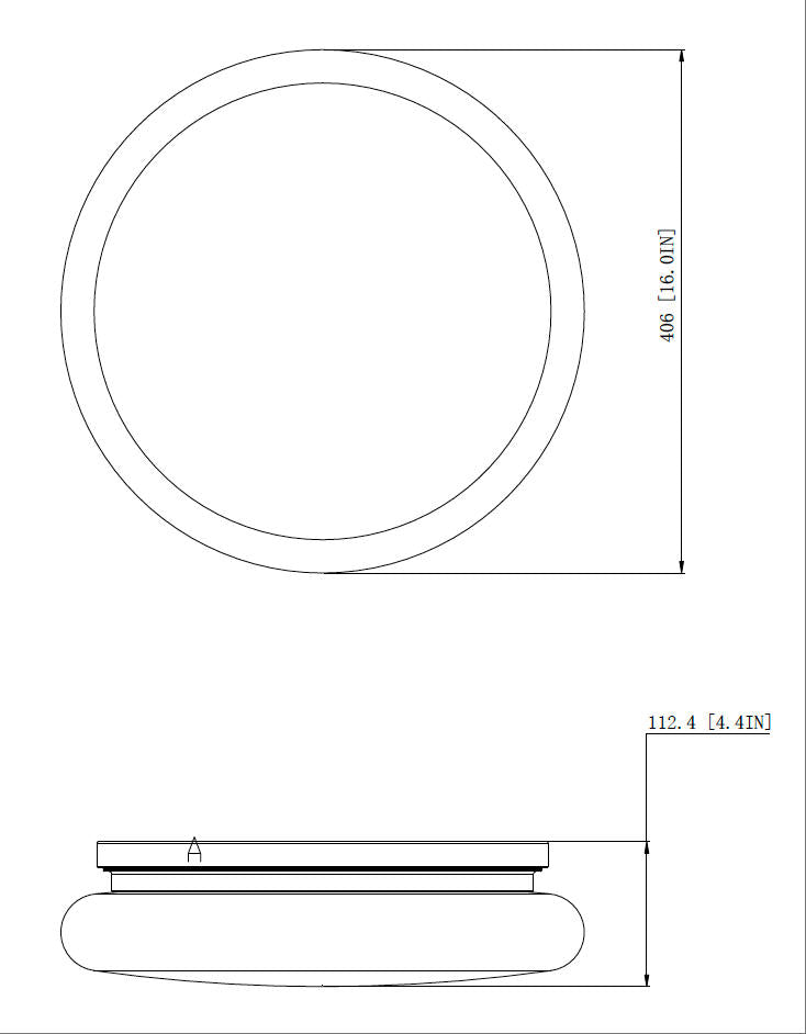 1025F16-MB-LED - Soleil 1 Light Flush 16" Mount - Matte Black