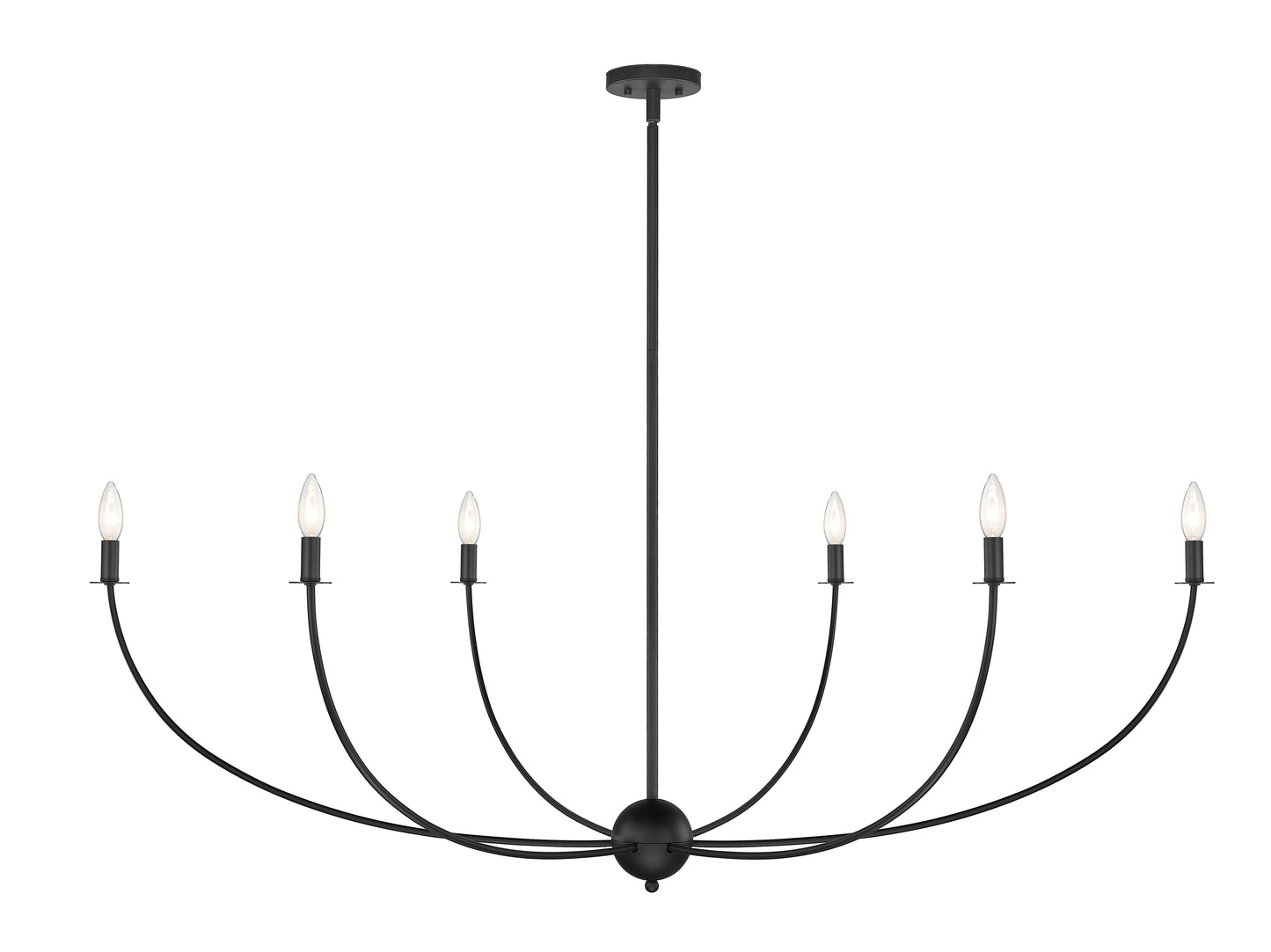 3040-62MB - Shannon 6 Light 62" Chandelier - Matte Black