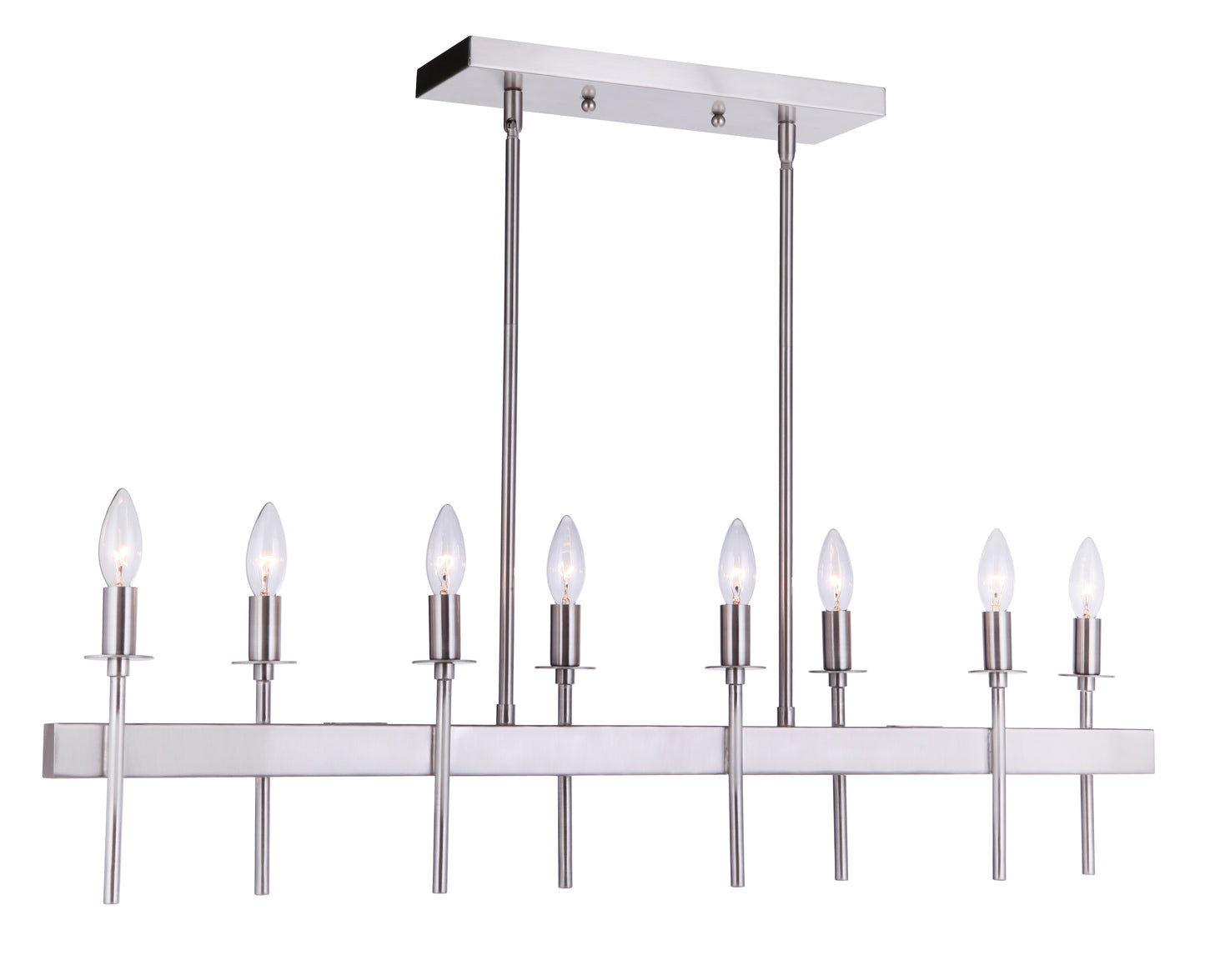 54378-BNK - Larrson 8 Light 4.75" Wide Island Light - Brushed Nickel