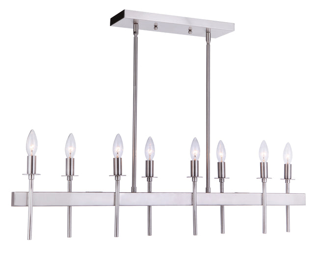 54378-BNK - Larrson 8 Light 4.75" Wide Island Light - Brushed Nickel
