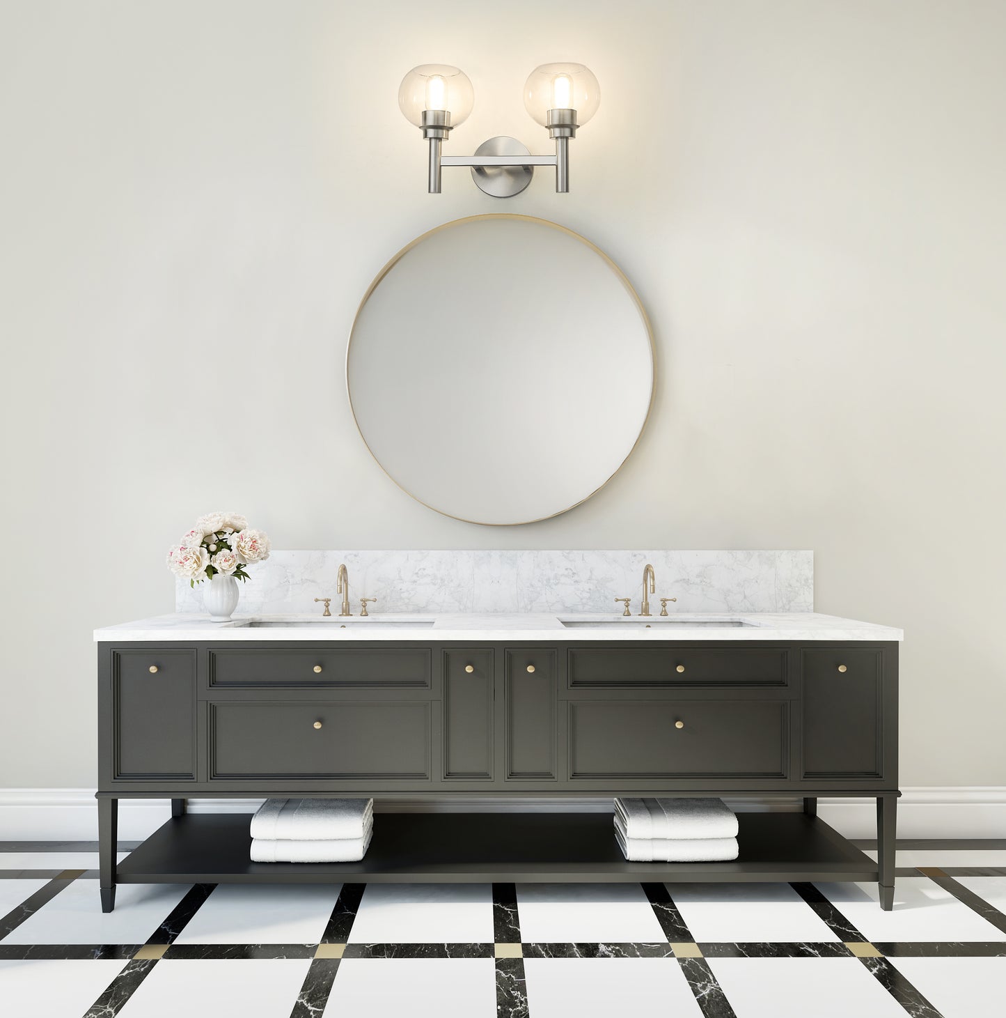 7502-2V-BN - Sutton 2 Light 16" Vanity - Brushed Nickel