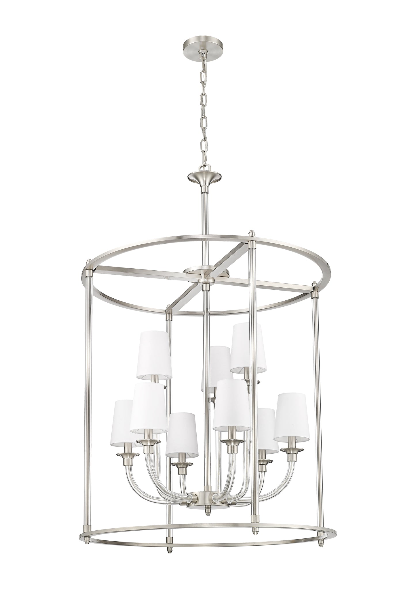 1950-9C-BN - Katerina 9 Light 28" Chandelier - Brushed Nickel