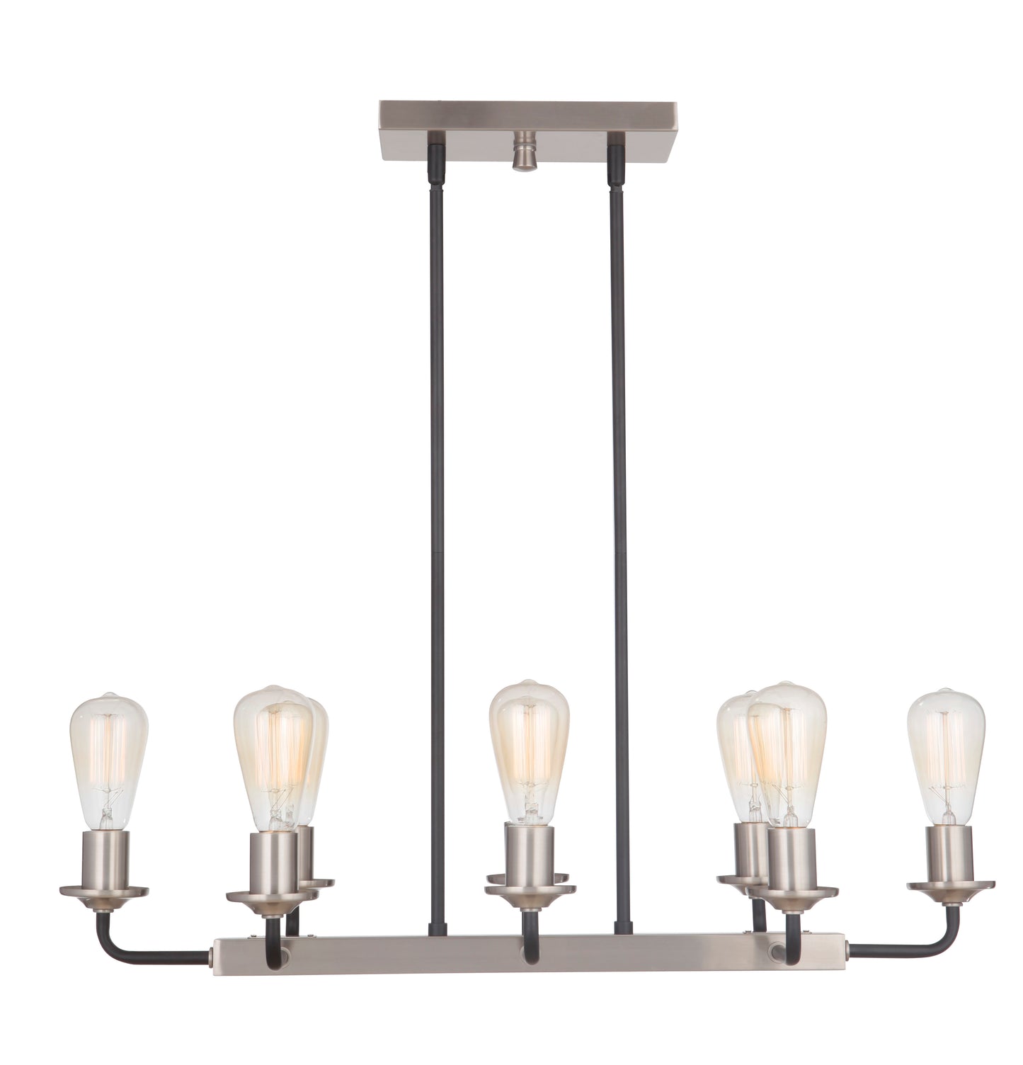 50378-FBBNK - Randolph 8 Light 11.5" Wide Island Light - Flat Black / Brushed Polished Nickel