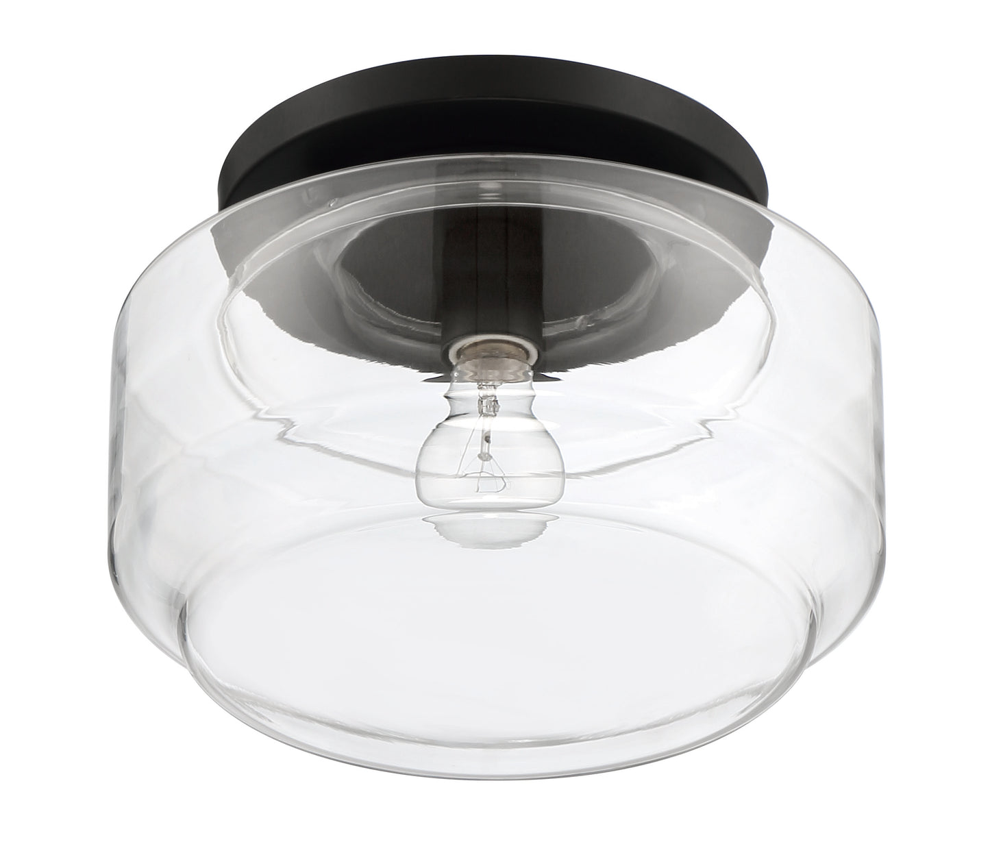X3112-FB - Peri 1 Light 12" Wide Flush Mount - Flat Black