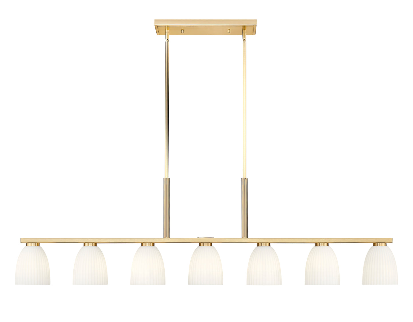 7518-7L-MGLD - Naya 7 Light Linear 64" Chandelier - Modern Gold
