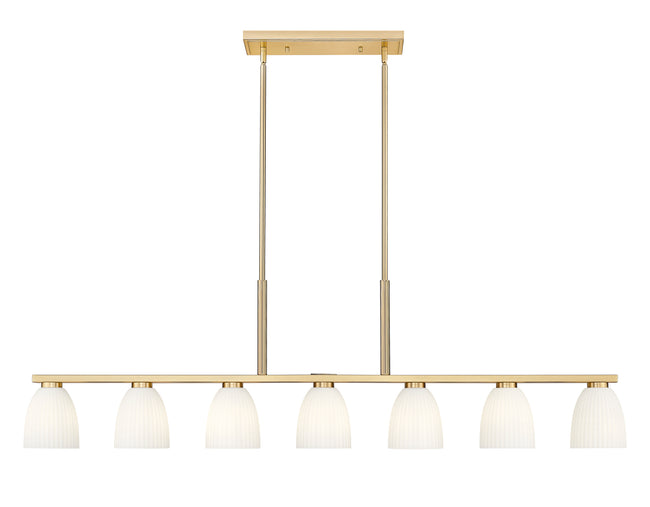 7518-7L-MGLD - Naya 7 Light Linear 64" Chandelier - Modern Gold