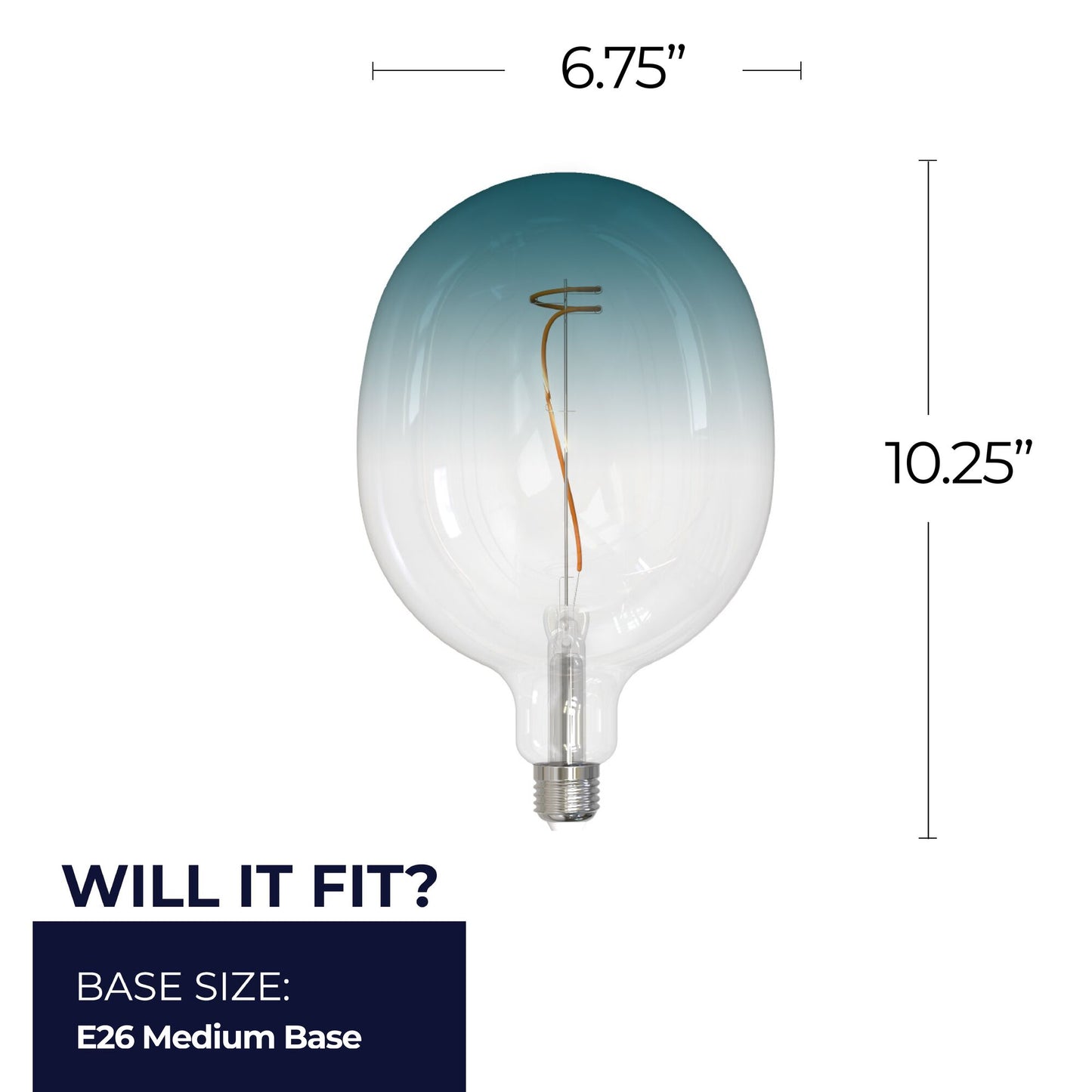 776322 - Filaments Dimmable C53 Clear / Blue Glass Medium Base - 4.5 Watt - 3000K