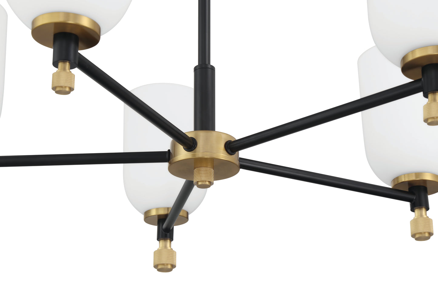 60325-FBSB - Council 5 Light 25" Wide Chandelier - Flat Black / Satin Brass