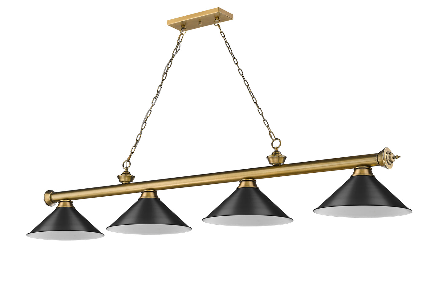 2306-4RB-MB15 - Cordon 4 Light 81" Billiard - Rubbed Brass