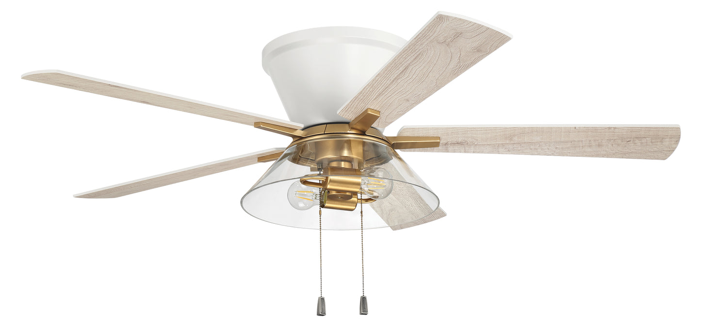 IST52WSB5 - Insight 52" 5 Blade Ceiling Fan with Light Kit - White / Satin Brass